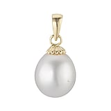 Silver pendants Silver 925 Fresh water pearl PVD-coating (gold color) Flower