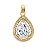 Silver pendant Silver 925 zirconia PVD-coating (gold color) Drop drop-shape waterdrop