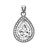 Joya de cuello plata platinada 925 Circonita Gota Forma_de_gota Gota_de_agua