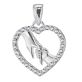 Silver pendant Premium zirconia Heart Love