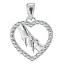 Silver pendant Premium zirconia Heart Love