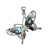 Shell pendant Silver 925 Abalone Resin Butterfly