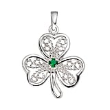 Pendentif en argent Argent 925 Zircon Feuille Motif_floral Fer__cheval