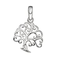 Silver pendants Width:15mm. Eyelet's transverse diameter:3,8mm. Eyelet's longitudinal diameter:4,6mm. Shiny.  Tree Tree of Life Heart Love