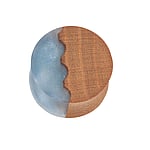 Wood plug with Cherry wood and Resin. Diameter:14mm. Jewelry for expanded earlobes.  Wave