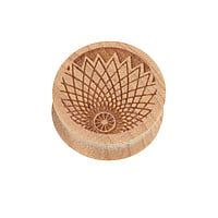 Holz Plug mit Ahorn. Durchmesser:14mm. Fr ausgeweitete Ohrlcher.  Blatt Pflanzenmuster Florales Muster Kleeblatt Blume