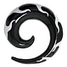 Plug Buffalo Horn Kunstharz Spirale Flamme Feuer Tribal_Zeichnung Tribal_Muster