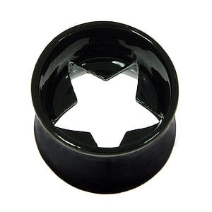 Surgical steel tunnel Surgical Steel 316L Black PVD-coating Star