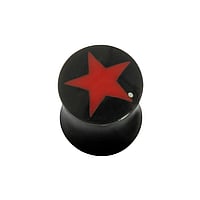 Buffalo horn plug with synthetic resin. Jewelry for expanded earlobes.  Star