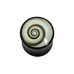 Buffalo horn plug with Shivas Eye. Jewelry for expanded earlobes.  Spiral