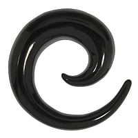 Surgical steel plug with Black PVD-coating.  Spiral
