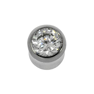 Surgical steel plug Surgical Steel 316L Crystal