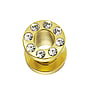 Surgical steel tunnel Surgical Steel 316L Premium crystal Gold-plated