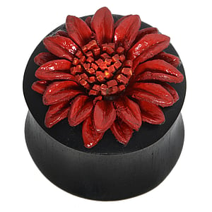 Wood plug Iron wood Leather Flower