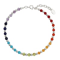 Stone bracelet out of Silver 925 with Gemstone. Length:18-20cm. Width:3,5mm. Adjustable length. Shiny.