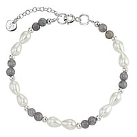 Bracelet de perles en Argent 925 avec Agate. Largeur:5,2mm. Longueur:17-20cm. Longueur ajustable.