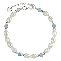 Bracelet de perles en Argent 925 avec Agate. Largeur:5,2mm. Longueur:17-20cm. Longueur ajustable.