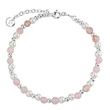 Pulsera de perlas Plata 925 Perla de agua dulce Cuarzo rosa