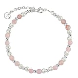 Bracciale di perle Argento 925 Perle di acqua dolce Quarzo rosa