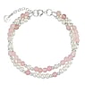 Pulsera de perlas Plata 925 Cuarzo rosa Perla sinttica