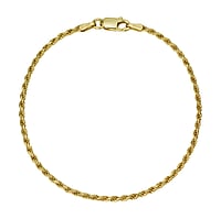 Bracelet fin en Argent 925 avec Revêtement d´or (doré). Coupe transversale :1,8mm. Poids:2,5g. brillant.