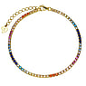 Bracelet fin Argent 925 Zircon Revêtement PVD (couleur or)