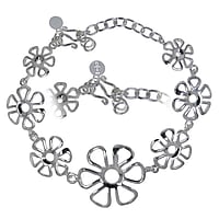 Silver bracelet Length:16-20cm. Adjustable length.  Flower