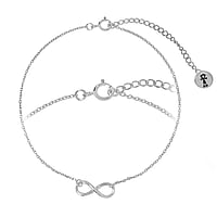 Silver bracelet Length:18-22cm. Adjustable length.  Eternal Loop Eternity Everlasting Braided Intertwined 8