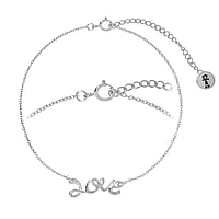 Armbandje uit Zilver 925. Lengte:18-22cm. Lengte verstelbaar.  Love liefde