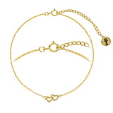 Bracelet Argent 925 Revêtement d´or (doré) Coeur C?ur Amour