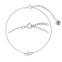 Silver bracelet Length:18-22cm. Adjustable length.  Heart Love