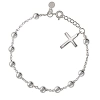 Silver bracelet Length:16,5-19,5cm. Adjustable length. Shiny.  Cross