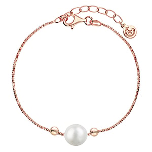 EraOra Silver bracelet Silver 925 Synthetic Pearls PVD-coating (gold color)