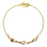 Bracelet Argent 925 Cristal premium Revêtement d´or (doré)