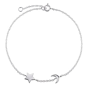 Bracelet Argent 925 toile Lune Demi_lune