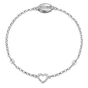 Silber Armkette Silber 925 Premium Kristall Herz Liebe
