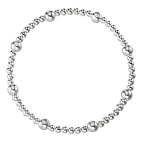 Silver bracelet Width:5mm. Length:17cm. Elastic. Shiny.