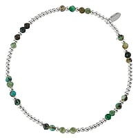 Silver bracelet with Gemstone. Width:2,6mm. Length:17,5cm. Elastic. Shiny.