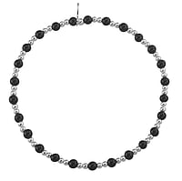 Bracciale d'argento con Onice nero. Larghezza:3,5mm. Lunghezza:17cm. Elastico. brillante.