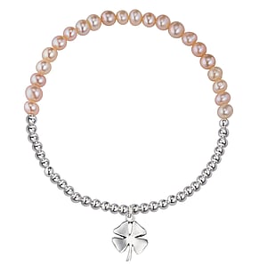 Bracelet de perles Argent 925 Perles deau douce Feuille Motif_floral