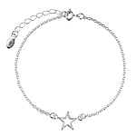 Silver bracelet Width:9mm. Length:16-20,5cm. Adjustable length.  Star