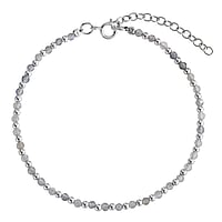 Stein Armkette aus Silber 925 mit Labradorit. Breite:2,3mm. Länge:16-19cm. Länge verstellbar. Glänzend.