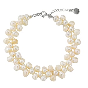 Bracelet de perles Argent 925 Perles deau douce Nylon