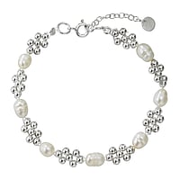 Bracelet de perles en Argent 925 avec Nylon. Largeur:8mm. Longueur:17cm-20cm. Longueur ajustable.