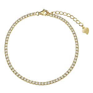 Silver bracelet Silver 925 zirconia PVD-coating (gold color)