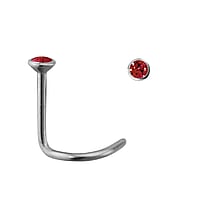 Surgical steel nose piercing with Premium crystal. Length:6,5mm. Diameter:2,35mm. Cross-section:0,8mm.