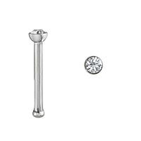 Surgical steel nose piercing with Crystal. Length:6,5mm. Diameter:2mm. Cross-section:0,8mm.
