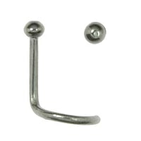 Surgical steel nose piercing Length:6,5mm. Diameter:2mm. Cross-section:0,8mm. Shiny.