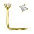 Genuine gold nose piercing 18K Gold Crystal