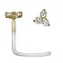 Echtgold Nasenpiercing Bioplast Gold 18K Kristall Blume Blatt Pflanzenmuster Florales_Muster